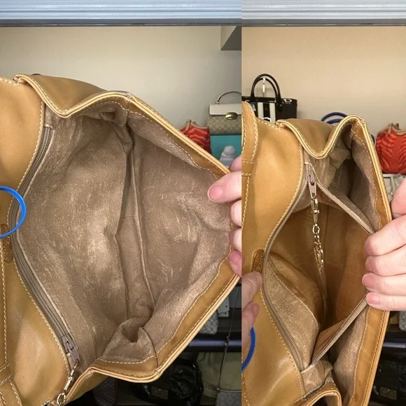 Gucci Vintage Small Tan and Gold Messenger Monogram Flap Bag w/ COA 1981-1985 - Picture 7 of 10